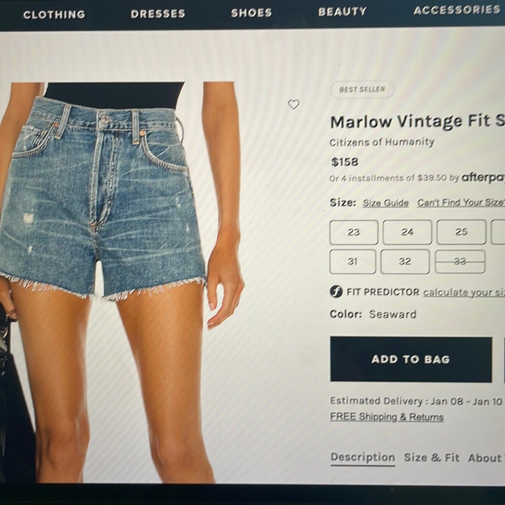 Citizens of Humanity Marlow Vintage Fit Short